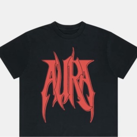 Auracles Tops - AURA GANG Black & Red Tee sz M